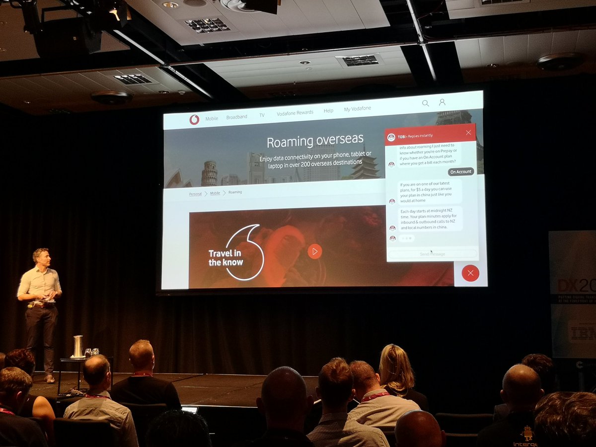 Fantastic to hear from Luke Longney about the #success from #TOBi, the <a href="/vodafoneNZ/">vodafonenz</a> #chatbot powered by @IBMWatson 😍😀🤖 @ibmnz #DX2019