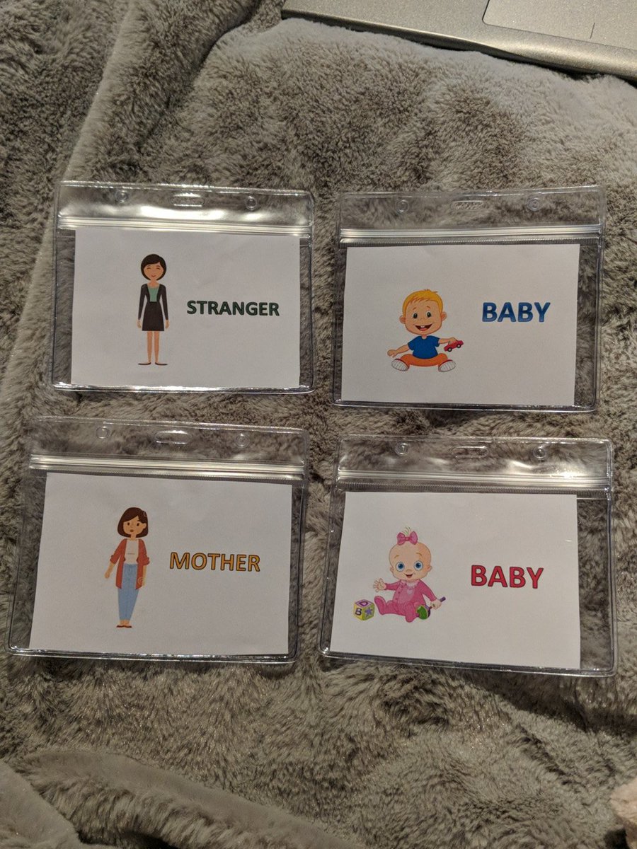 MissDundas6's tweet photo. Making resources: Students will be assigned a role (they can even choose which gender baby!) and will wear this as a lanyard whilst they roleplay the strange situation 🤣👶 #aqapsychology #attachment #strangesituation #MaryAinsworth #roleplay
#activelearning #edutwitter https://t.co/sy4KcWFeHC