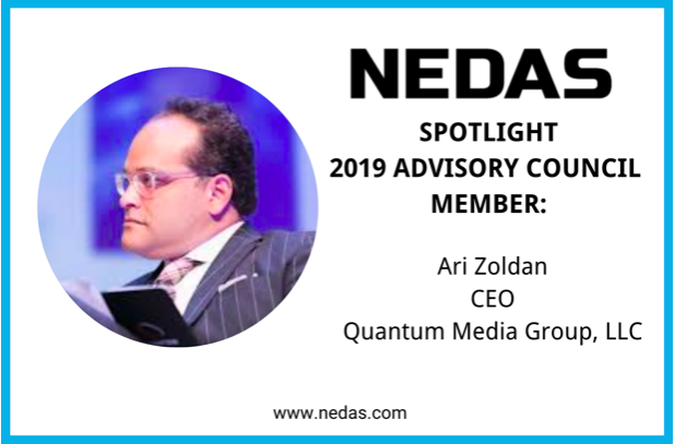 DASandSmallCell's tweet image. #NEDAS 2019 Advisory Council Spotlight: @AriZoldan, Chairman of Quantum Media Group. Ari serves as a frequent resource for multiple media outlets, covering #technology, #media and business trends. Learn more about our 2019 Advisory Council by visiting: bit.ly/2XtEWFg
