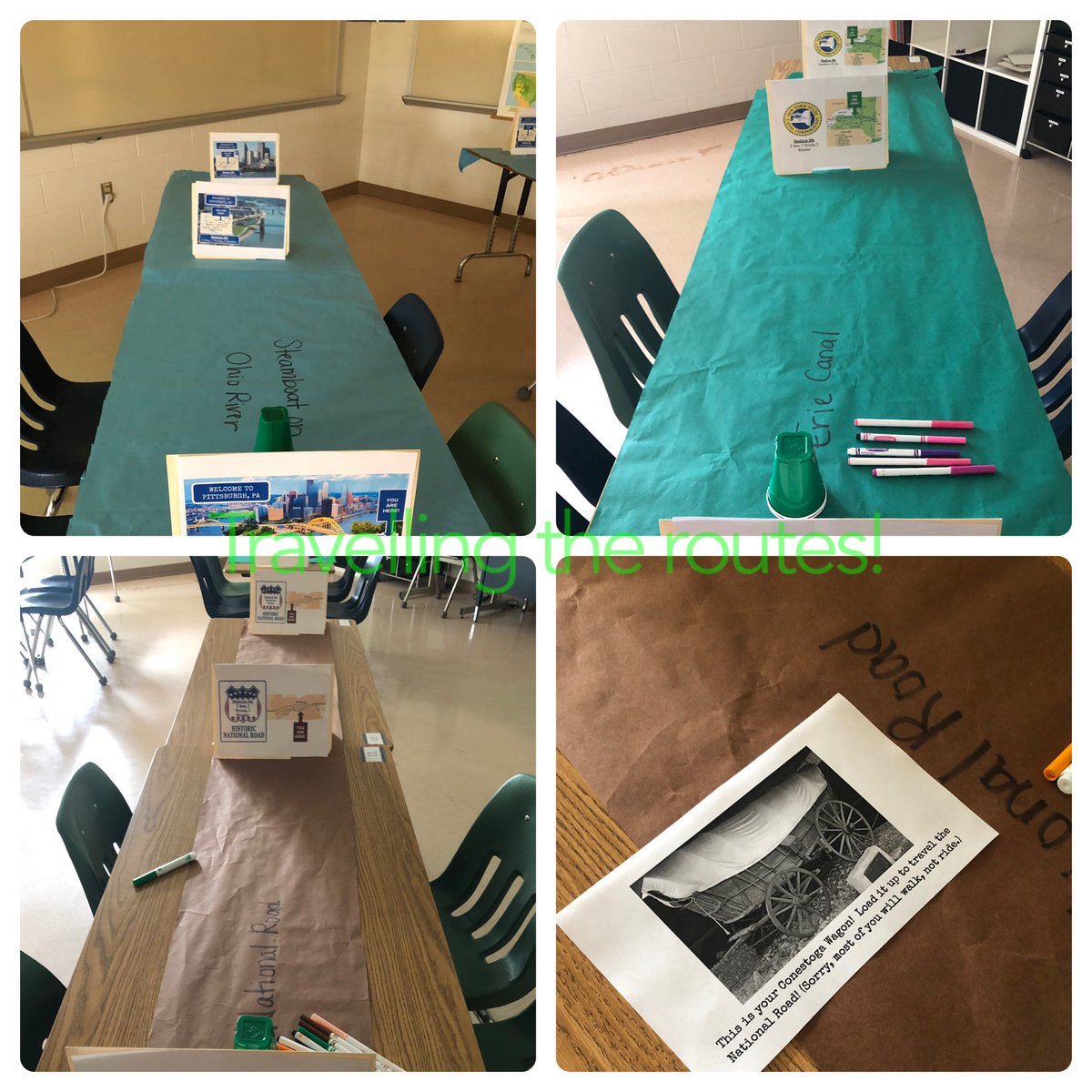 JenMPage's tweet photo. Thanks @BethRimer @owpmu 4 sharing cool ideas @ #TAH &amp; @OCSSNetwork a few years back. Today history Ss @MMScomets enjoyed #TableTopTwitter # word clouds, I See, I Think, I Wonder w/ art, &amp; Question Blitz to apply knowledge of transportation gains! #MasonMoment https://t.co/sRL9619DNy