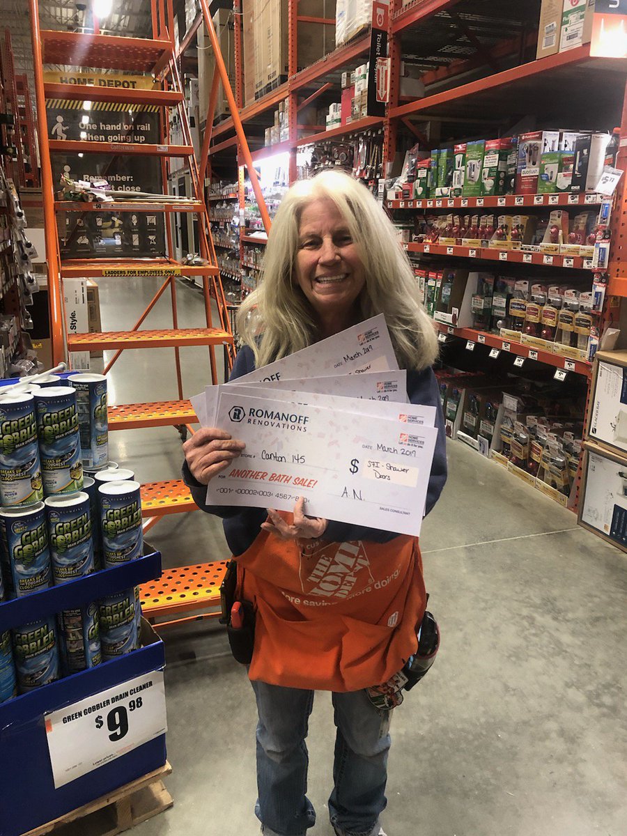 Romanoff_Mel's tweet photo. Canton @Depot145 @chanshansen 4 Bath Sales for March and it's only 3/13! Thank you Team &amp; special thanks to Ms. Nina our stellar lead generator. Keep it Going! @BathRomanoff #romanoffbath #romanoffeast https://t.co/5HqUltpbz5