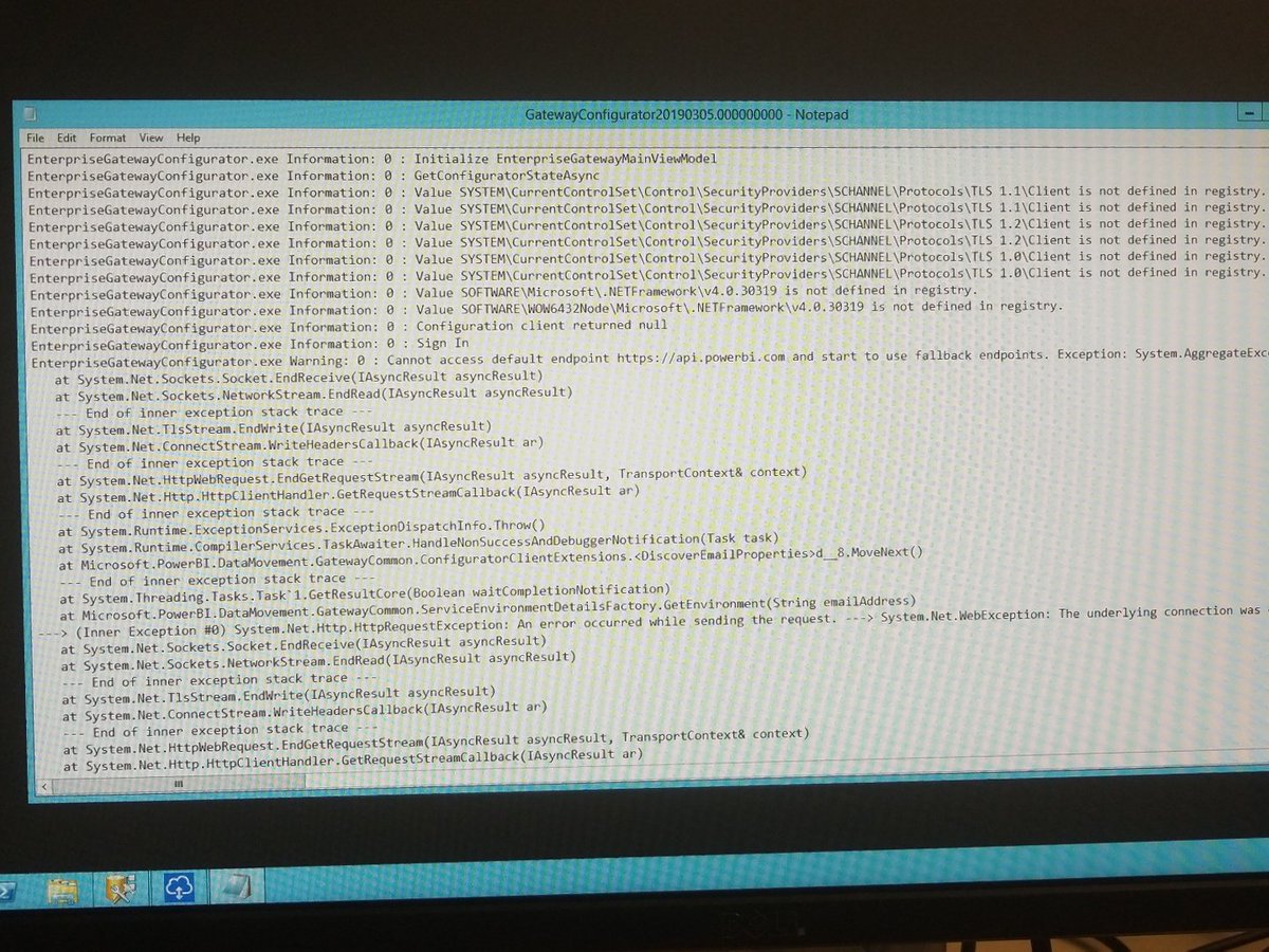 angela_trapp's tweet image. On-premise gateway registration producing the following error. I&apos;m stuck troubleshooting. Any ideas? #pbihelp