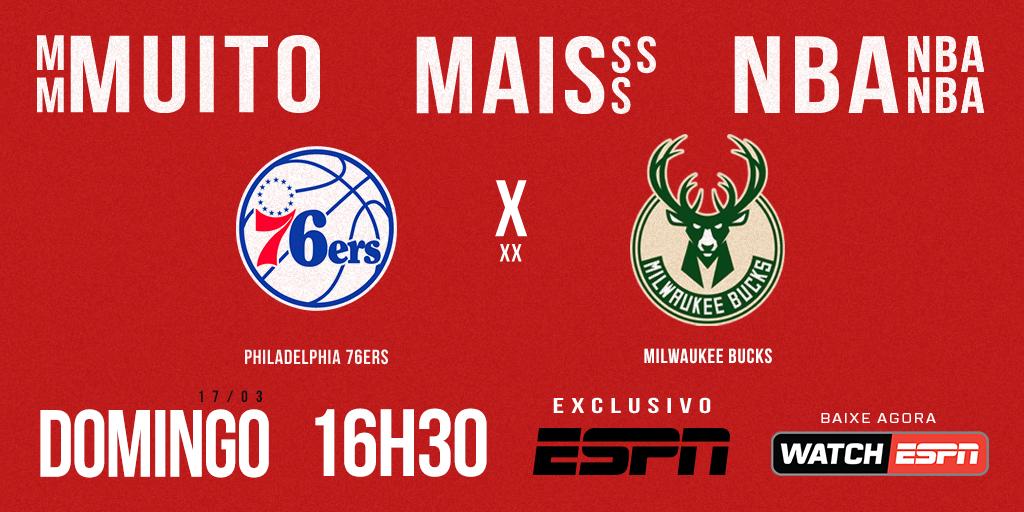 #Vasco RT @ESPNagora: DUELO NA CONFERÊNCIA LESTE

HOJE, os 76ers, buscando uma vaga nos playoffs, enfrentam os Bucks, já classificados. Assista AO VIVO, às 16h30, na ESPN e no WatchESPN

#NBAnaESPN