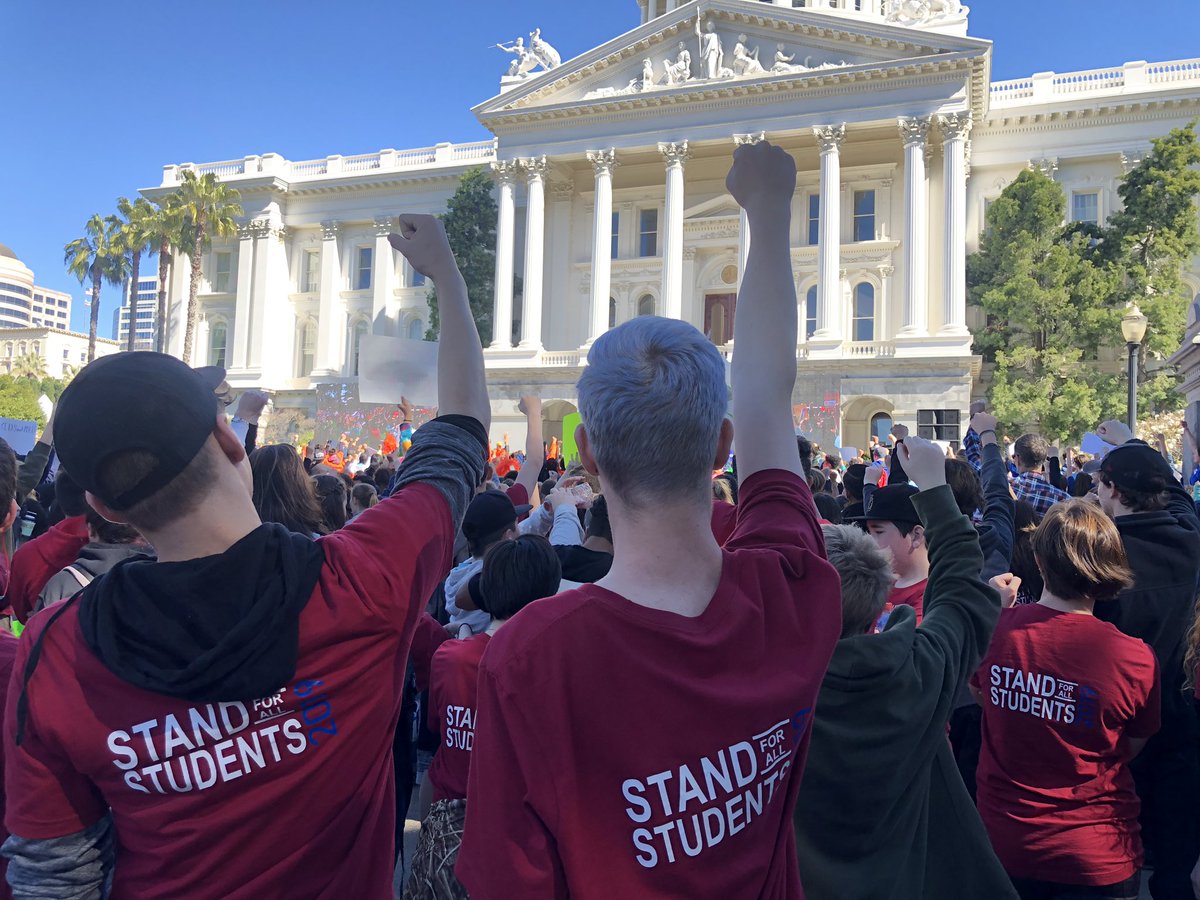 Achieve High and Achieve Middle School students stand for students today at the Capital! #kidsnotpolitics #stand4all