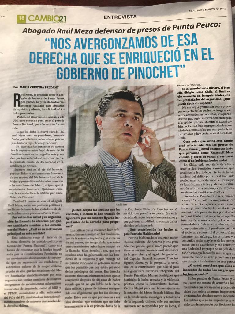 PFuerzaNacional's tweet photo. Aca entrevista de @abogadomeza. En Cambio21. #fuerzanacional https://t.co/k8CH1KuwVm