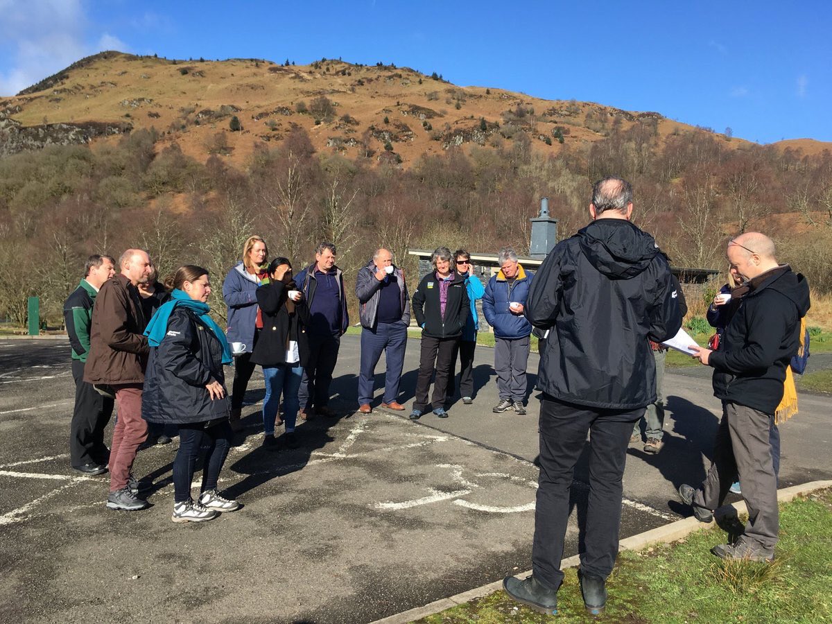 LochLomondCEO's tweet photo. A stunning day to welcome @talklandscape landscape professionals from across the UK + @uknationalparks to @LodgeAberfoyle + #strathard to share @lomondtrossachs #NationalPark #NaturalCapital approach. Great collaboration w @fcscotland @ScottishEPA @nature_scot #LICPDday https://t.co/3bRdLTj5fJ
