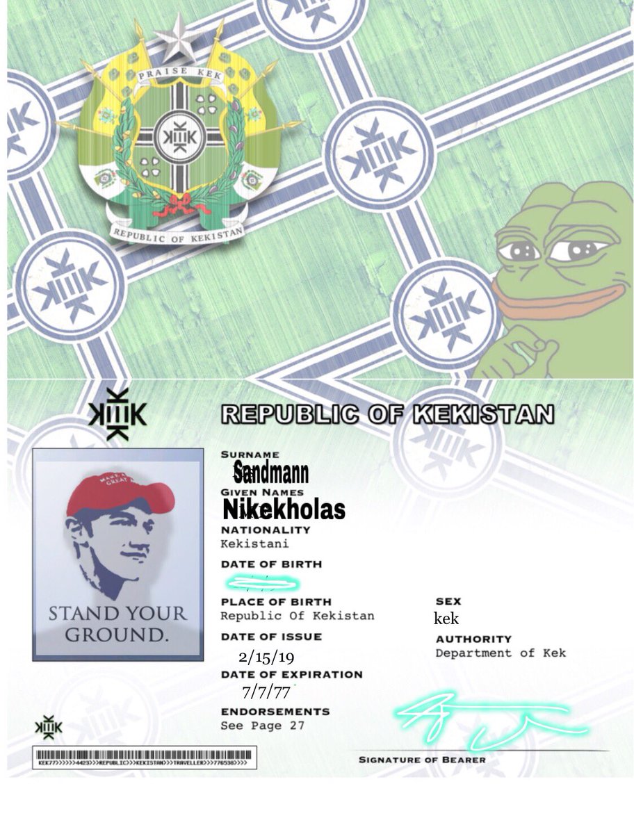 PCrapidy's tweet image. #sandmann #NickSandmann #NicholasSandmann #freekekistan #kekistani #kekistan Kekistan stands with the sandmann and gives him refuge. @KekistaniNews