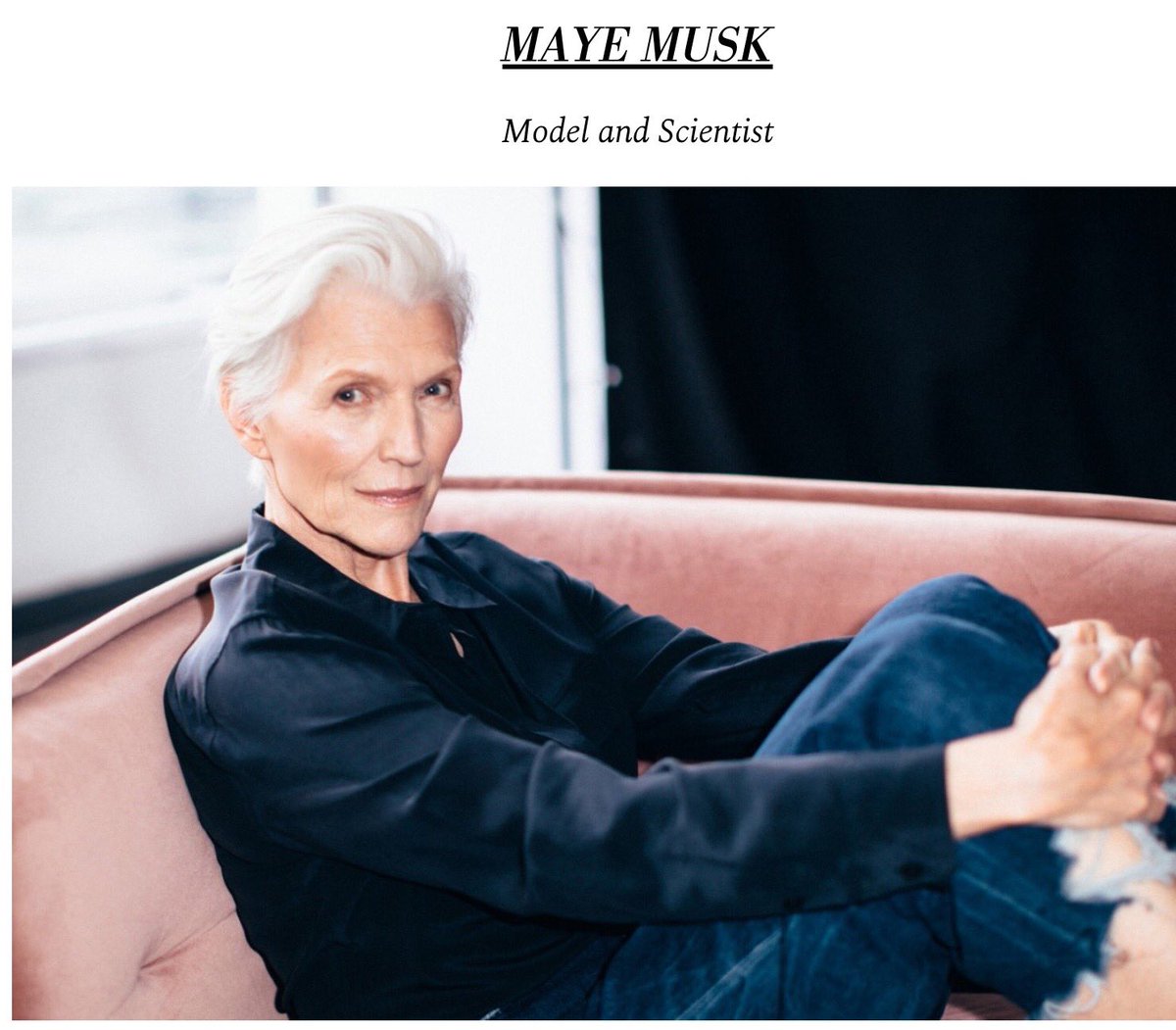 mayemusk's tweet photo. .@Coveteur has a feature about Successful Women and Age. Happy they called me a scientist as I’m a dietitian with two Master of Science degrees and travel the world speaking on wellness, aging and style. “I’m working more than ever. Age is good.“
#ItsGreatToBe70 https://t.co/vfbSkkfvMk