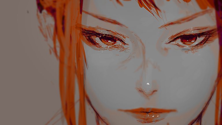 1girl solo looking at viewer portrait closed mouth close-up orange hair  illustration images