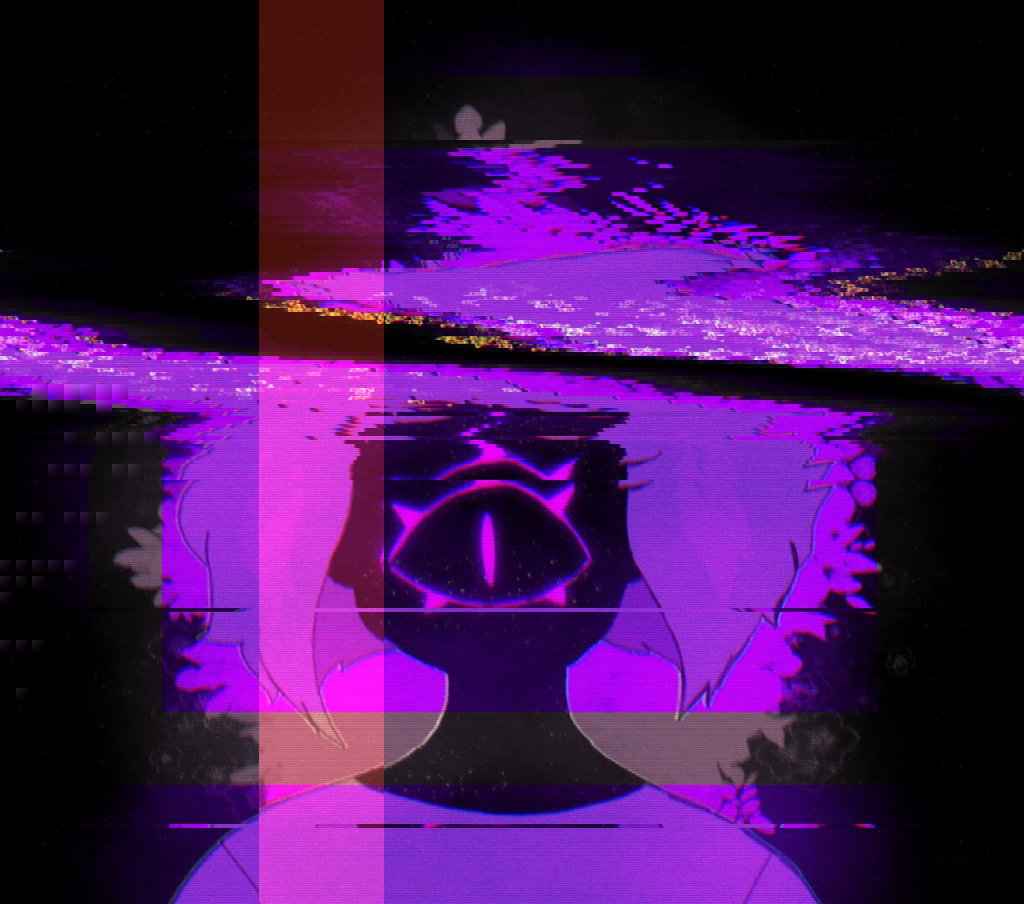 🌚☮ glitch webtoons plants eye purple tapastic 90s 80s scary indigo cool Origin img by @Alidoxxy