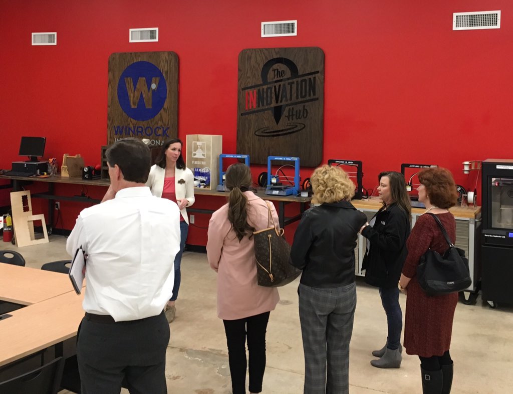Amazing visit to the <a href="/ARInnovationHub/">AR Innovation Hub</a> today with Russellville leaders as we experienced the impact a Makerspace has on #entrepreneurs and #community. Big thanks to <a href="/makeadiffarhub/">Errin Stanger</a> <a href="/cmjones99/">Dr. Chris Jones</a> and Susie Cowan for your hospitality and support!
