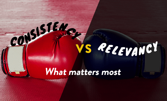 Digitl_Alchemy's tweet photo. What should be prioritised, consistency or relevancy? Hear what our CEO, @YanRegan thinks: 
https://t.co/oKjGonEQlz https://t.co/DzJW11592O