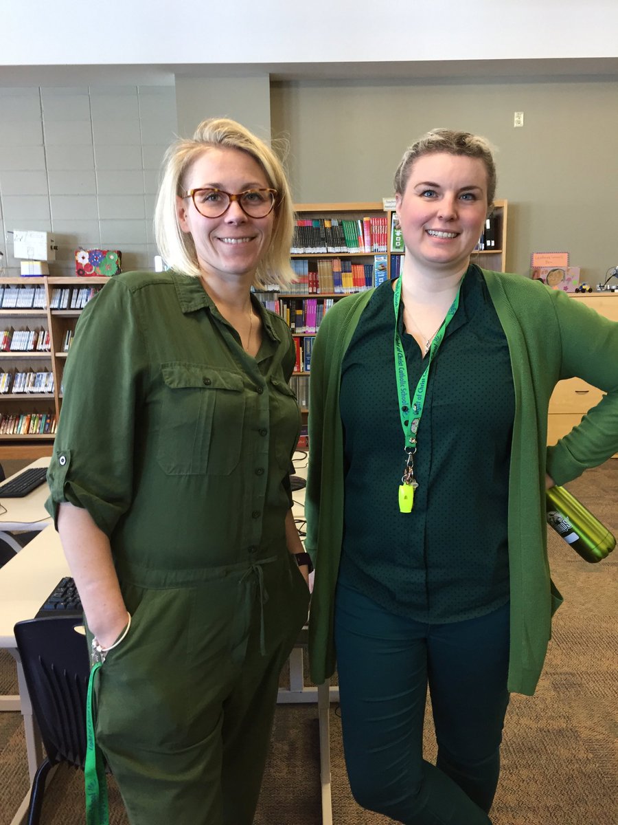 patrickdquinn's tweet photo. Looking good in green Ms. Musa and Mrs. Collier!  It is never too early to prepare for St. Patrick’s Day. ⁦@LOC_CCSD⁩ https://t.co/iyRXcjklcH