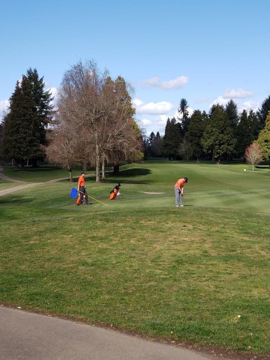OSU BEAVERS men's golf team enjoying Spring Hill Golf Club today. Our greens are awesome right now! #GOBEAVS
