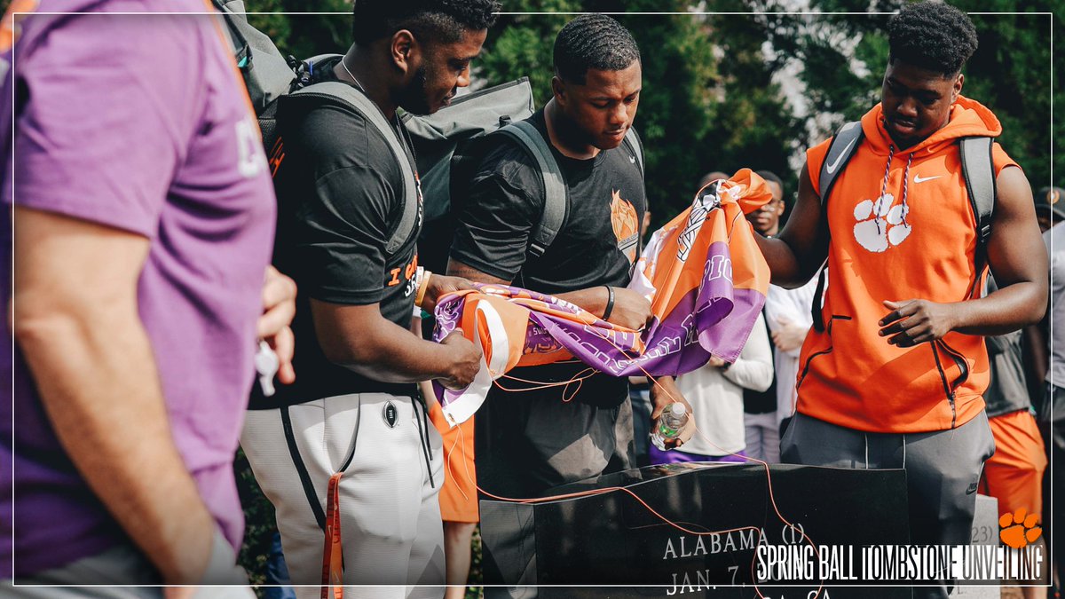 ClemsonFB's tweet photo. Tombstone unveiling  📸 #ALLIN https://t.co/frsE3deq2c