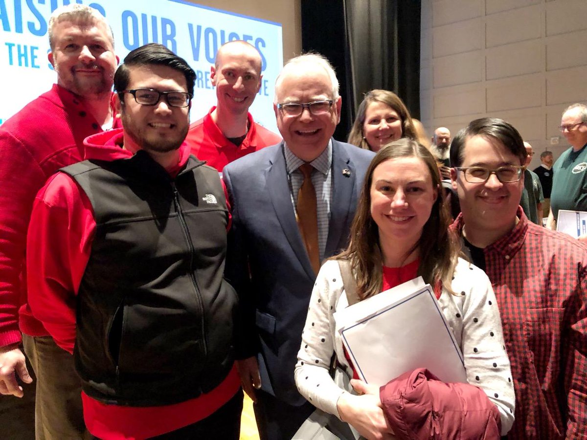 MrBeaudette's tweet photo. What a great finish to the day listening to our @EducationMN members share stories with @GovTimWalz to advocate for what our students and staff need in MN.
#EdMNunityDay #trainingmatters @PLSEA719 https://t.co/x71HD7ZCyQ