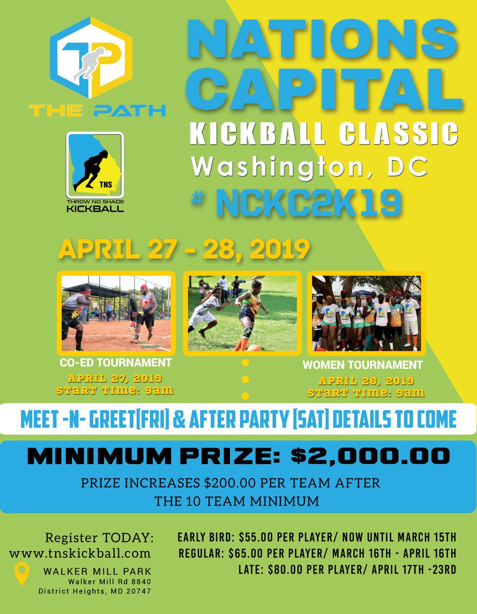 ThePathCircuit's tweet image. Register your teams now and Join "The @ThePathCircuit  at our Nations Capital Kickball Classic on April 27 &amp;amp; 28, 2019..