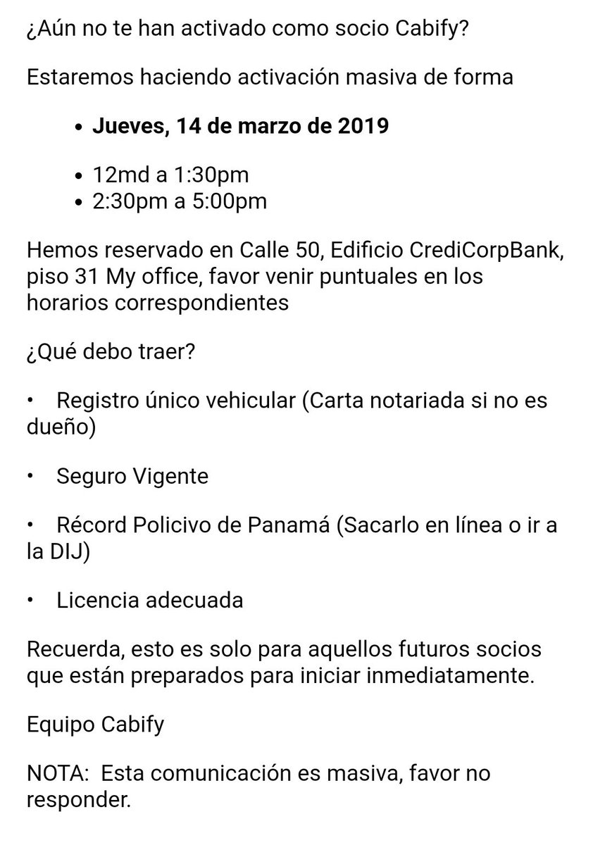 Que agarren confesados a los conductores de @Cabify_pa después de esta actividad masiva.