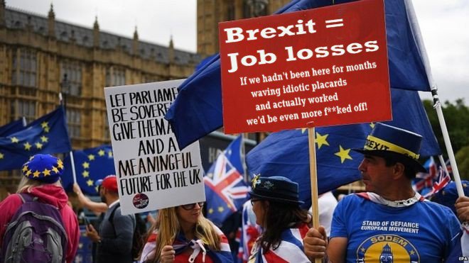 CarbonSilicon55's tweet photo. @LBC @NIAbbot Nick, I've been told by #StevenBray and countless others who have been camped out down #collegegreen for yonks that #Brexit will result in millions of job losses. How did they all get time off work? #SODEM @snb19692 @iancollinsuk https://t.co/K9TO8XPL94