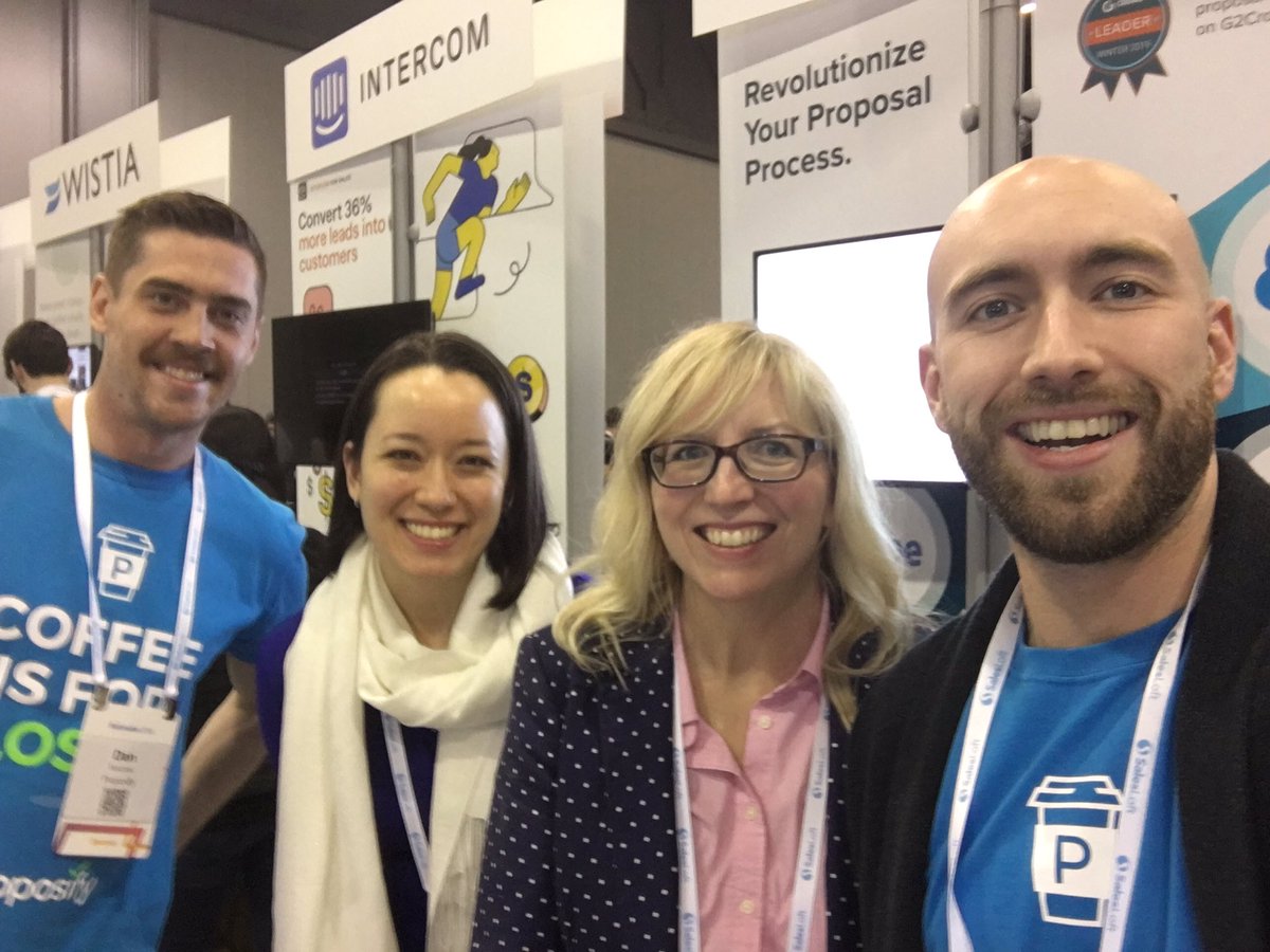 LilianYMitchell's tweet photo. Had an amazing time at @SalesLoft #Rainmaker19. Icing on the cake was hanging with these folks at their booth for a @Proposify // @ProfitWell mutual fest! https://t.co/wontP3jbXk