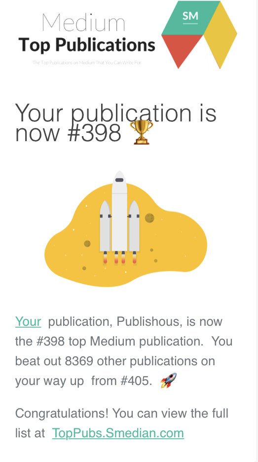 Who wants to celebrate? We're in Medium's top 400 pubs and about to break 10K followers. This is worth a toast; yes?