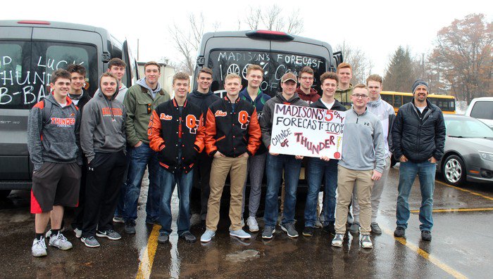 ofsdthunder's tweet photo. Cheer the Thunder Boys Basketball Team on as they play Oshkosh Lourdes on Thursday Night @ 8:15 pm. at the Kohl Center! If you can't be at the game, listen on WHTL Radio 102.3 or watch on ABC Channel 18, Check the WIAA Tournament site for more options. #OFSD  #OFThunder https://t.co/2cUuFMKRL1