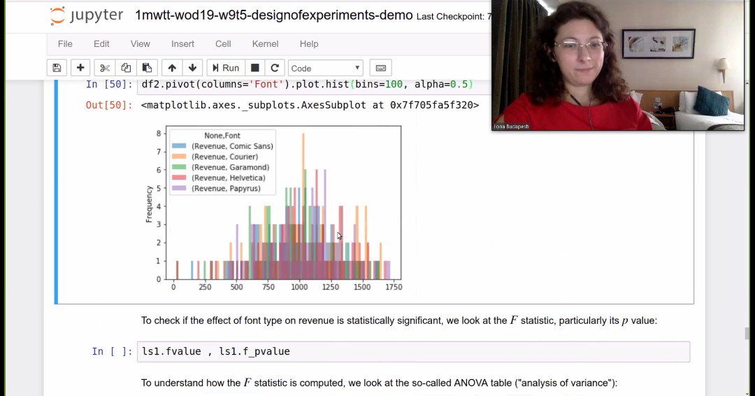 Now that is more realistic representation of data correlation between Font and Revenue! Love those histograms. #WinterOfData Design of Experiments.
Want to have fun while learning? You're not too late - join our epic #datascience course -> ow.ly/5WFA50n4Mzc
#womenintech