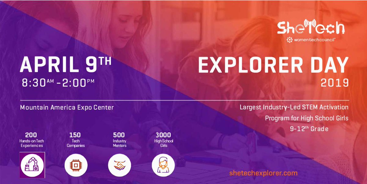 iteam_usa's tweet image. @WomenTechCncl #SheTech Expo April 9th. #girlswhocode register NOW! shetechexplorer.com/register/ @STEMUtah @utahtechcouncil #ettech @CSforALL @cs4utah