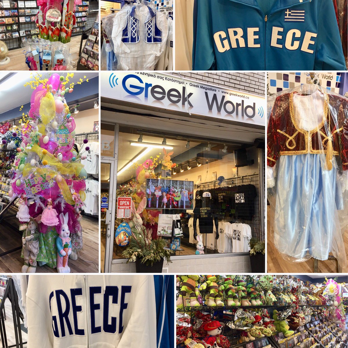 greekworldto's tweet photo. We have your Greek Parade and Easter shopping all in shop at @greek_world  976 Pape Avenue in @papevillage Costumes, Chocolates, Easter toys, Egg dyes and sleeves, clothing apparel and more! Visit us today! #greektown #papevillage #danforth #toronto #greektoronto #greekmusic https://t.co/px6lZ0GRzY