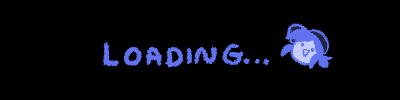 here's a loading scribble i made that'll never pop up ever because my tiny rpgmaker thing doesn't need it as far as i can tell