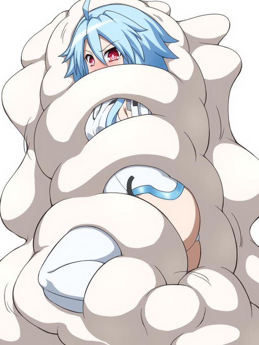 もちもちしたスライムに埋もれるホワイトハート様 