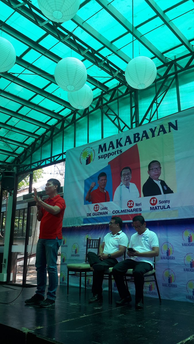 Koalisyong Makabayan endorses senatoriables Ka Leody De Guzman #23 and Atty.  Sonny Matula #47 ✊ 

#MANGGAGAWANAMAN
#42Kabataan