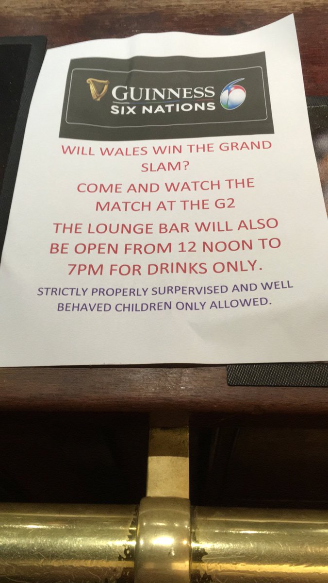 Come and join us at the G2 for Wales grand slam deciding game 🏉 free food at half time. Come on Wales 🏴󠁧󠁢󠁷󠁬󠁳󠁿 🏴󠁧󠁢󠁷󠁬󠁳󠁿🍺🍺