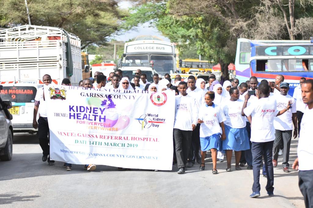 garissahealth's tweet photo. We marked #WorldKidneyDay in Garissa with a procession on the streets and a public baraza as part of the global campaign to raise the importance of kidney health and emphasize the need for screening and early treatment of kidney diseases. https://t.co/PR0NRl0OOz
