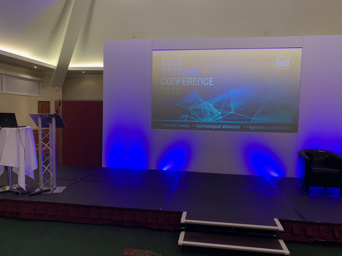 ShaneBrennanUK's tweet photo. We’re almost there - waiting for the start of our @fsdfuk #coldstorage2019 conference Thanks to our supporters @SMIworkwear @Coldclad @TCSandD https://t.co/1OBx8teOtb
