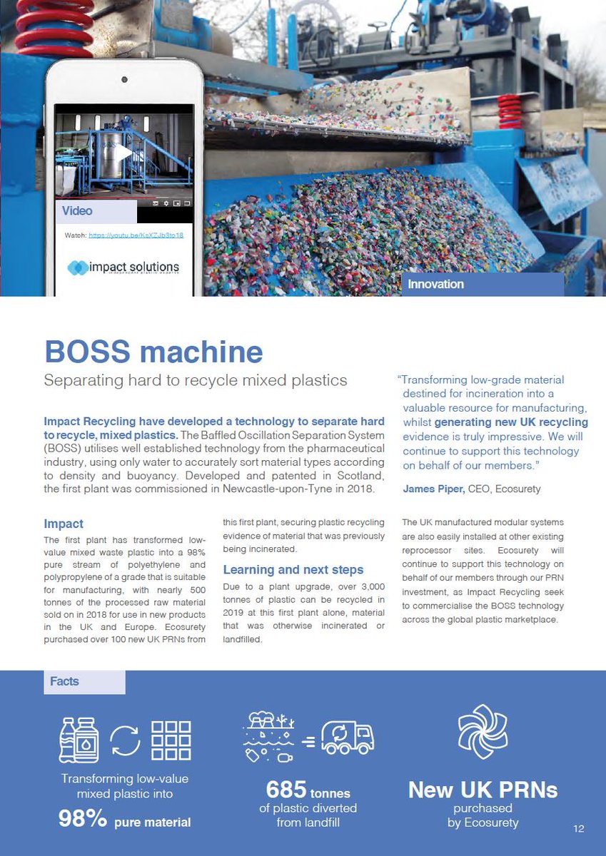 A great mention of our BOSS process is now featured in <a href="/ecosurety/">Ecosurety</a> 's 2018 impact report. Free to download here: buff.ly/2VYcdqa
Find out more about our work: impact-recycling.com