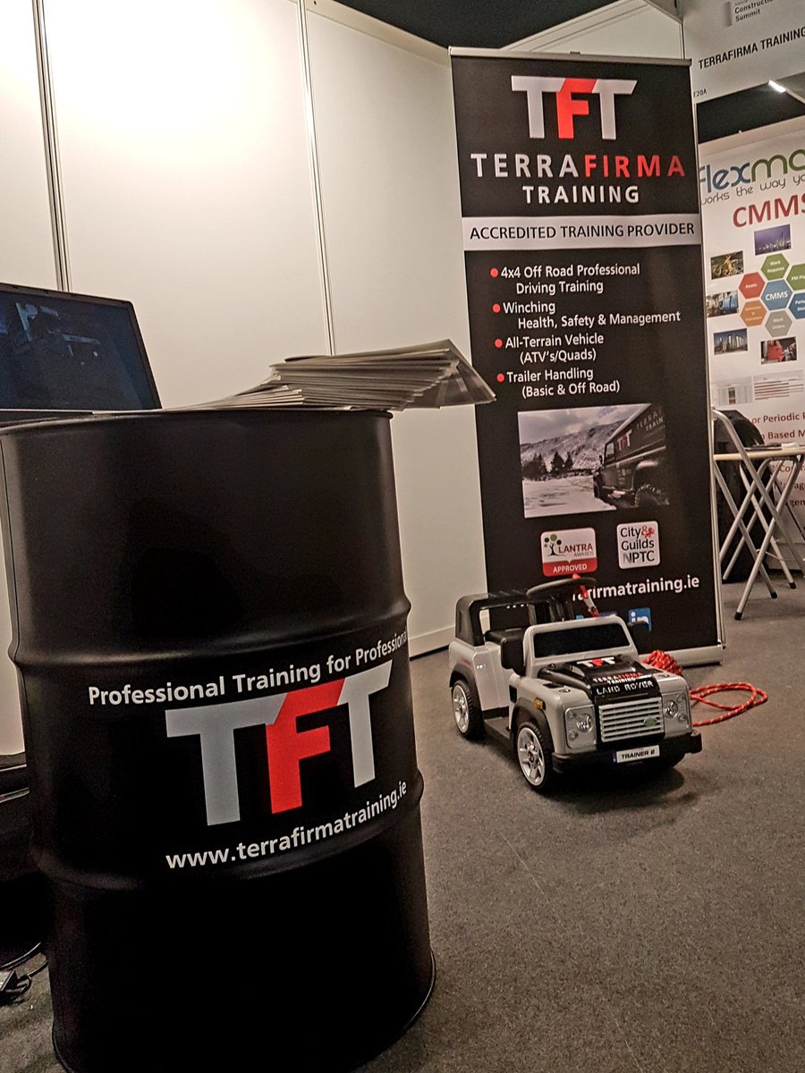 Terrafirmakj's tweet photo. All set up for @ConstructSummit Visit us at stand E20 for all your severe weather, off road, all-terrain training needs. #terrafirmatraining #constructsummit #training https://t.co/MZCFsyknsO