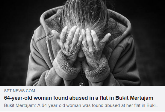 SPTnewspg's tweet photo. 64-year-old woman found abused in a flat in Bukit Mertajam
Read more at https://t.co/XENkwwlOB6
#togetherasacommunity
#stopabuse https://t.co/5afSFr4Mop