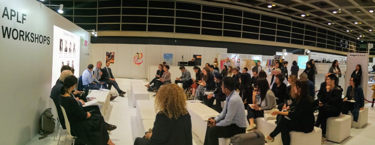 APLFHK's tweet photo. #APLF 2019 held its first Sustainable Fashion Conference on 14th March with a distinguished panel of invited experts. The forum was well attended in the open conference area in Hall 3F of the Materials+ Fair. #aplf2019 #materials+ #sustainability #hongkong #organic #environment https://t.co/V6dJ61Woje