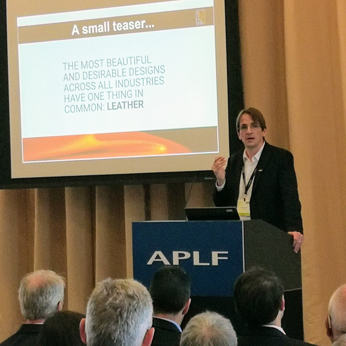 APLFHK's tweet photo. The second @LeatherNaturaly breakfast seminar was held during #aplf2019 on 14th March with the expanding membership of #LN, the event was very well attended once again. https://t.co/ffBsCJBQS5 Photo: Spokesperson Fernando Bellese, addressing the audience. #LeatherNaturally #APLF https://t.co/fwyRLa31kZ