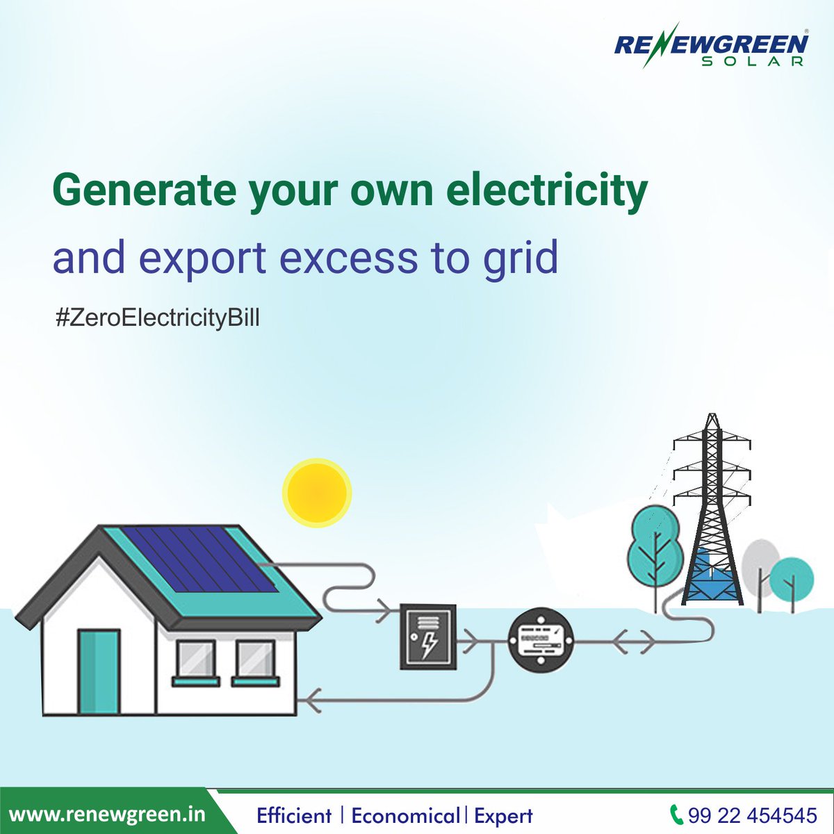 RenewgreenSolar's tweet photo. Generate your own Power and export excess to the grid. Renewgreen Net metering system enables you to feed the unused power to the grid and these units are been reduced from your bills.
#SolarEnergy #SolarPower #NetMeteringSystem #RenewgreenSolar https://t.co/TIZZ5GPxO2