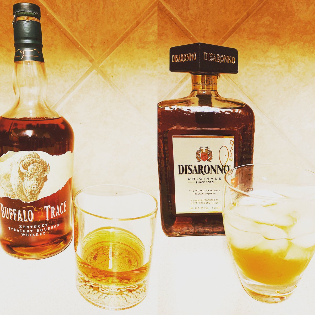 After a long day of moving into our new home, a little night cap is in order. 😉👍 <a href="/Disaronno_USA/">Disaronno USA</a>  <a href="/BuffaloTrace/">Buffalo Trace</a>