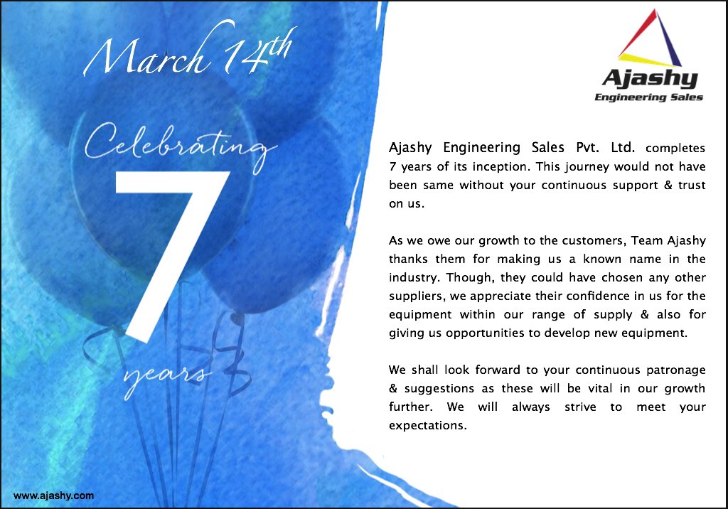 #7years #sevenyears #7thanniversary #seventhanniversary #foundersday #inceptionday #14March #business #corporate #Entrepreneurship #MakeInIndia #Pride #Joy #Hardwork #Honesty #ReliableProducts #CompetitivePricing #DelightedCustomers #Ajashy #Engineering #Gurugram #India