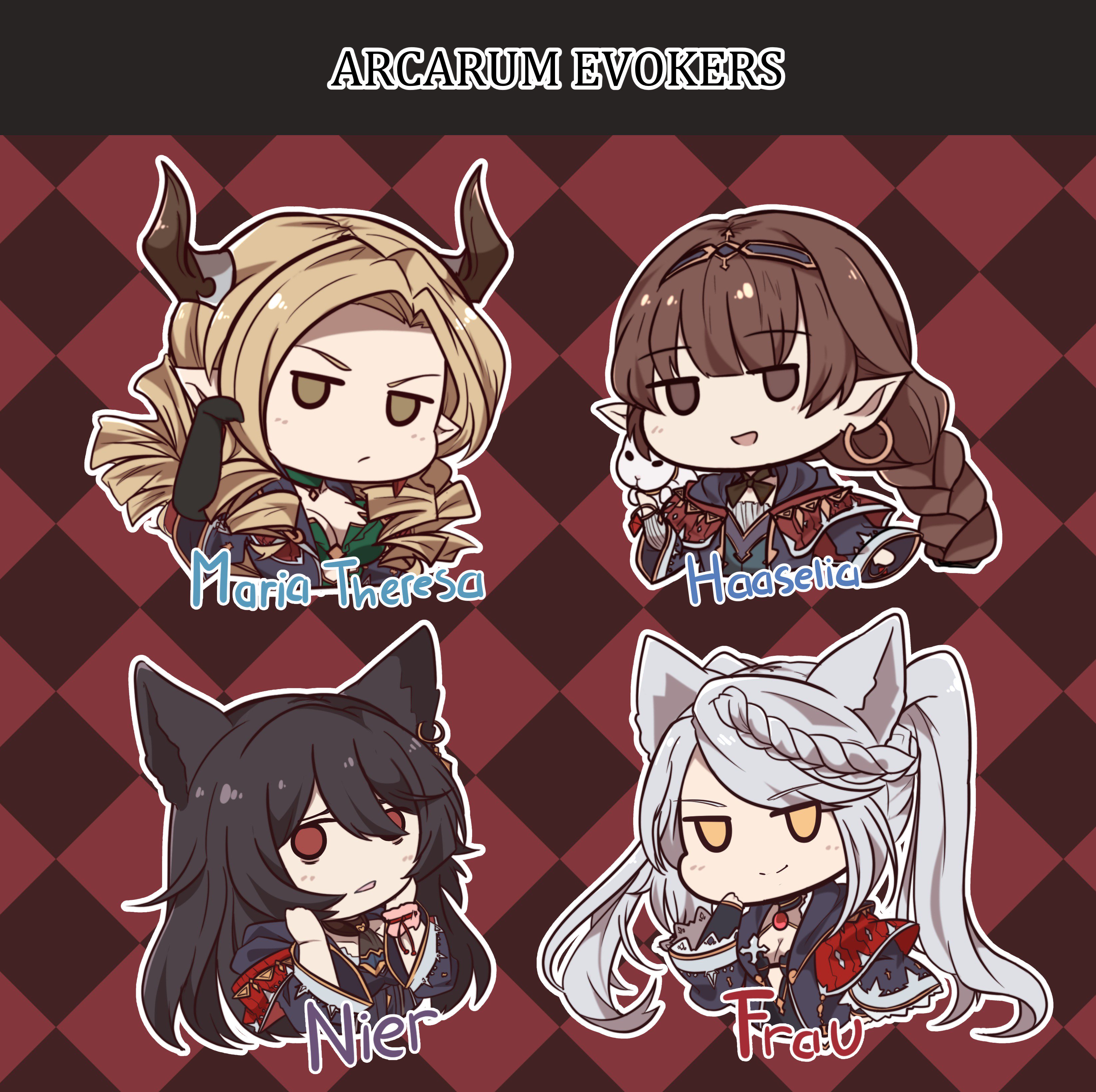 Cheschorv Busy Female Arcarum Evokers Available As A Stickers Genfest Itb This Week フラウ ニーア マリア テレサ ハーゼリーラ グラブル T Co 508hi99djm Twitter