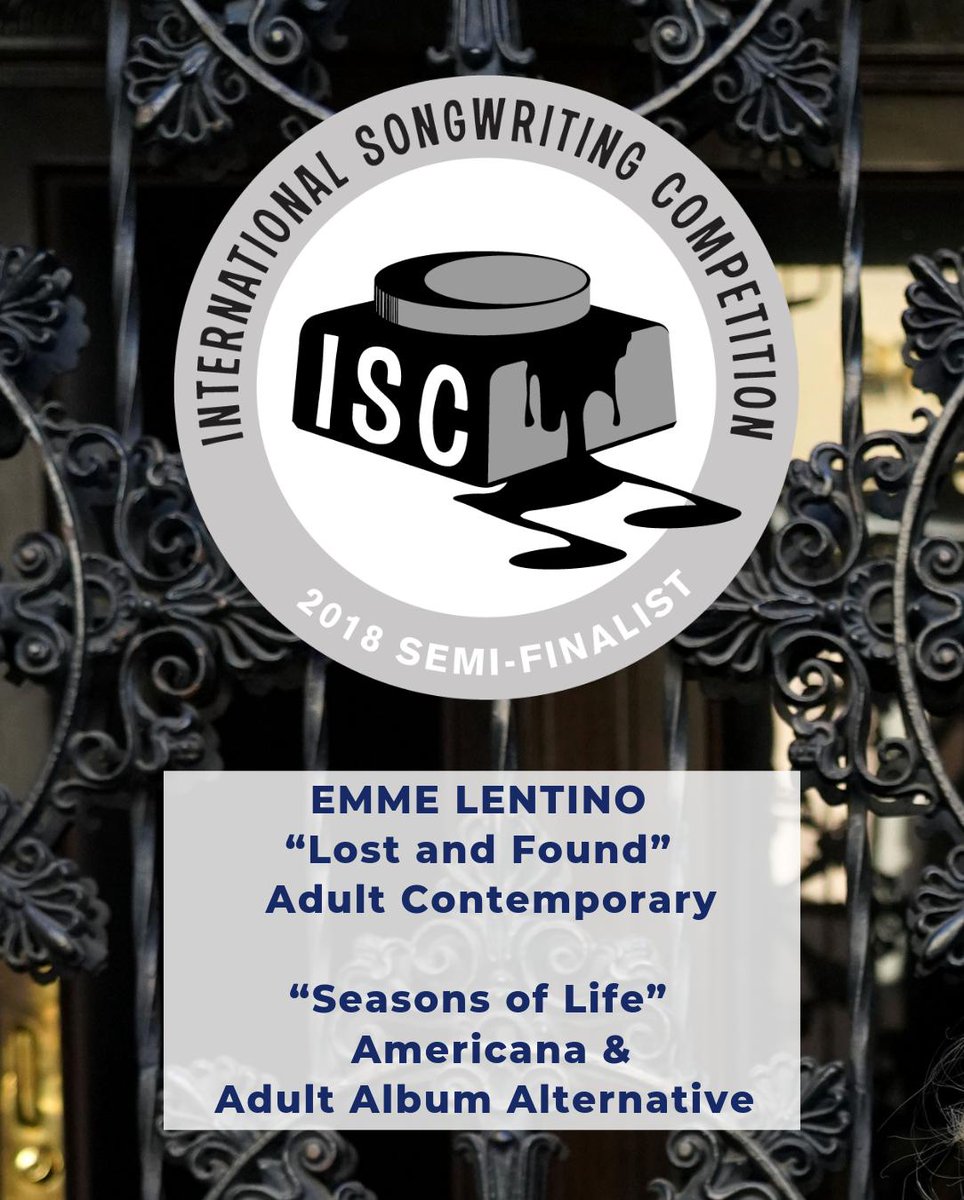EmmeLentino's tweet image. My heart is so full! Thrilled my songs &apos;Lost and Found&apos; &amp;amp; &apos;Seasons of Life&apos; are in the Semi Finals of the International Songwriting Competition.
💖to my cowriters @SIEDAHGARRETT @TheMelaLee @DanAntunovich And thank you @intlsongcomp ! #ISC2018SEMIFINALIST
#indieartist