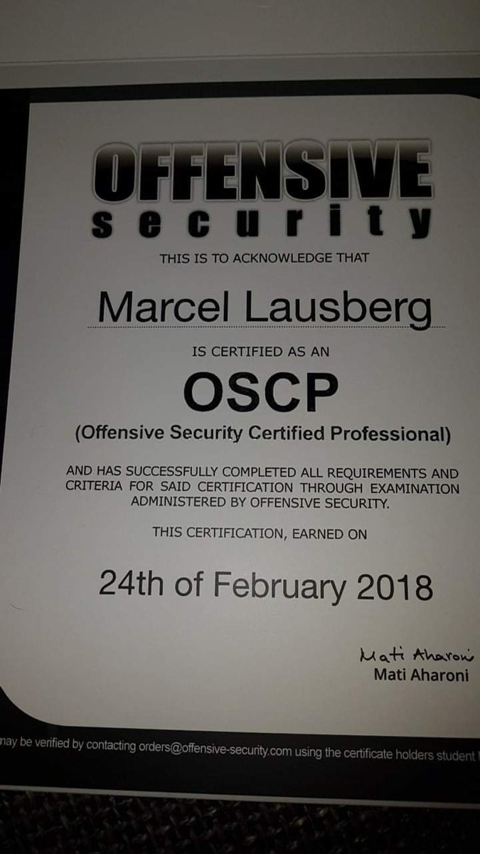 Today it's one year since I received this beauty, forged with blood and tears.

Still proud like the first day. #OSCP <a href="/offsectraining/">OffSec</a>