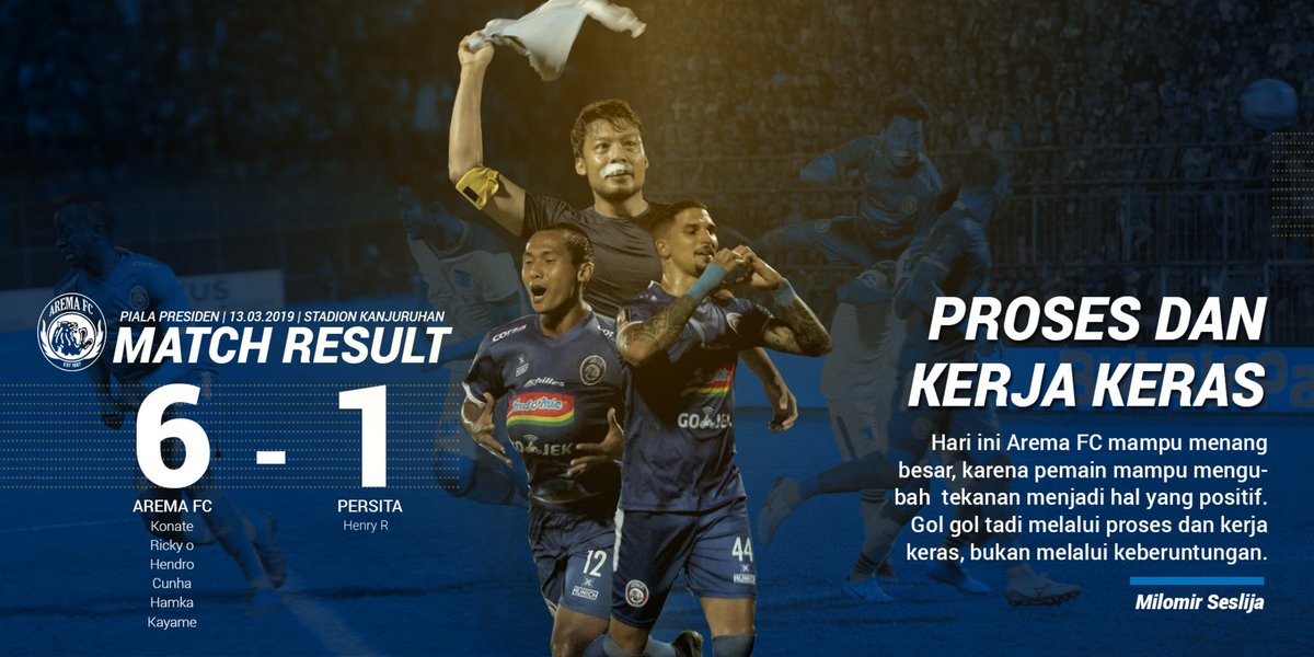AremafcOfficial's tweet photo. Proses dan Kerja keras.
.
Kita tunggu hasilnya, apakah Arema FC bisa lolos ke babak 8 besar ?
💪🦁⚽ #aremafc #aremania #aremanita #singoedan #2019BeBetter #sasaji https://t.co/GNerme07nq