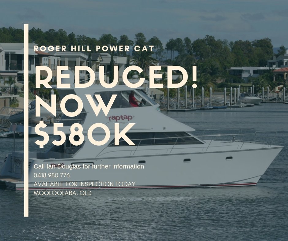 MYBMooloolaba's tweet photo. Roger Hill Power Catamaran Huge Price Reduction! - https://t.co/ztHpNTpoI9 https://t.co/PJ9yItglRv