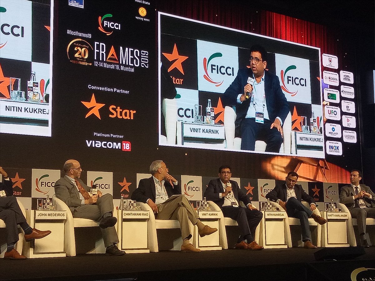 ficci_india's tweet photo. From policy matter, a massive overhaul of sports at school and university level is missing in India: Mr @VinitKarnik, Business Head - Entertainment, Sports &amp; Live Events, @GroupMIndia at 20th edition of @FICCIFRAMES.
#ficciframes19 https://t.co/Rk1jbk2YuF