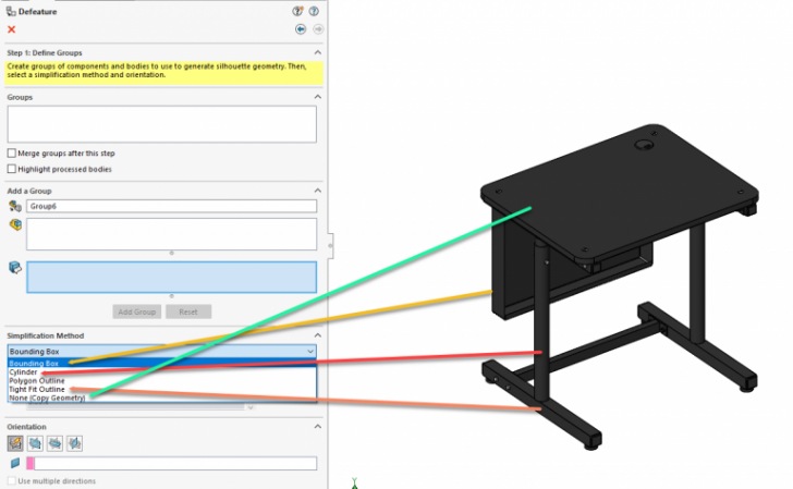 SOLIDWORKS's tweet photo. Learn how to use the newly enhanced Defeature tool in SOLIDWORKS 2019 to speed up the creation of assemblies. #SW2019 https://t.co/Di95ur1NTL https://t.co/4lZZd7Sl7B